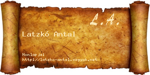 Latzkó Antal névjegykártya